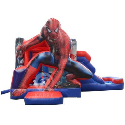 Aanpasbaar outdoor en indoor Kids Spiderman opblaasbaar springhuis met glijbaan