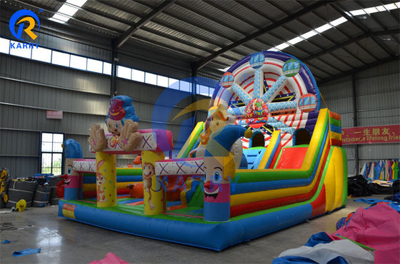 Gepersonaliseerde kleur Unisex opblaasbaar reuzenrad springkasteel trampoline voor commerciële