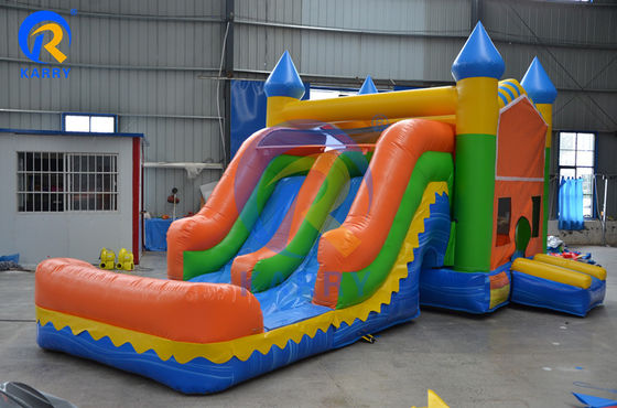 EN71/EN14960 Gecertificeerd nat en droog Unisex Water Blow Up Castle Bounce House met glijbaan