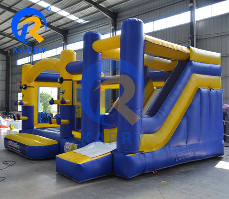 Unisex opblaasbaar kasteel met droog glijbaan en springhuis Combo Maximale capaciteit 100-500 kg