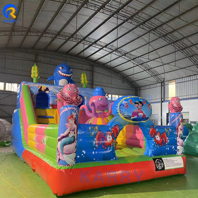 EN14960 Certificaat PVC opblaasbaar springkasteel en glijbaan voor zeedieren Fun City