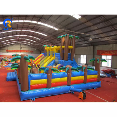 Buitenspeelplaats Draagbare opblaasbare droog glijbaan springend springkasteel voor Fun City