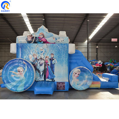 Meisjes favoriete bevroren prinses wagen opblaasbare kasteel glijbaan met blazer inbegrepen