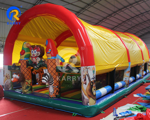 Grote outdoor fun stad speeltuin opblaasbare springkasteel doolhof voor kinderen en volwassenen