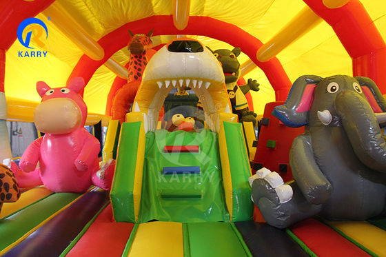 Grote outdoor fun stad speeltuin opblaasbare springkasteel doolhof voor kinderen en volwassenen