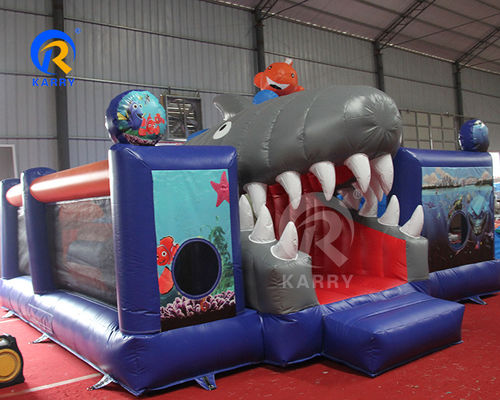Unisex Kids Water Fun City met glijbaan en obstakel opblaasbaar springkasteel