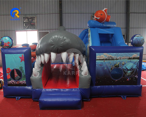 Unisex Kids Water Fun City met glijbaan en obstakel opblaasbaar springkasteel
