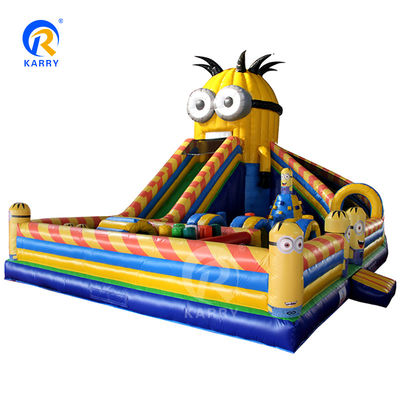 Mechanische man opblaasbare Fun City 36ft PVC kasteel springhuis met glijbaan