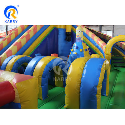 Mechanische man opblaasbare Fun City 36ft PVC kasteel springhuis met glijbaan