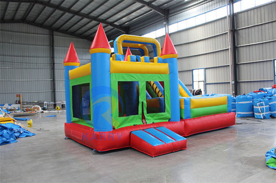 Klanten logo opblaasbare waterglijbaan Bouncy Castle Combo voor 14 jaar op Outdoor Play