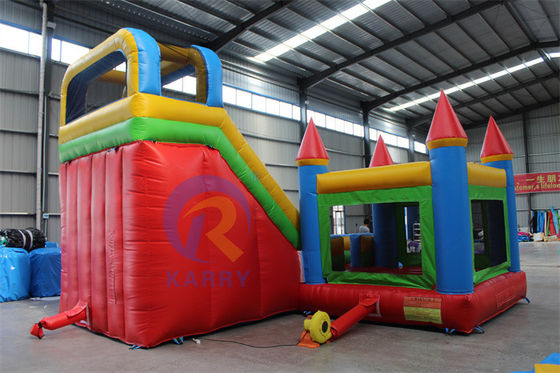Klanten logo opblaasbare waterglijbaan Bouncy Castle Combo voor 14 jaar op Outdoor Play