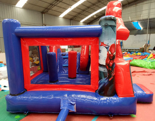 Maximale capaciteit 100-500 kg Spiderman opblaasbaar springhuis met glijbaan en kasteel
