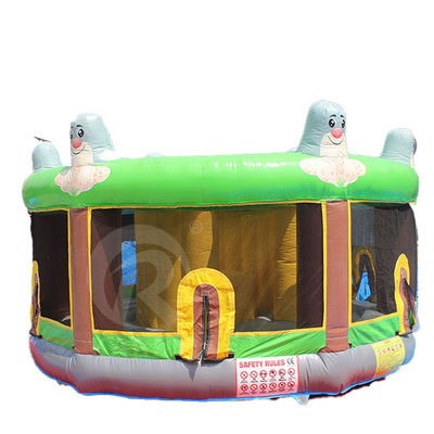 Logo Druk Bounce House Hoofdboom Elf opblaasbare bouncer glijbaan met water glijbaan