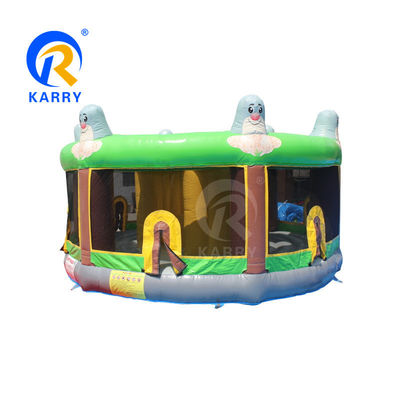 Logo Druk Bounce House Hoofdboom Elf opblaasbare bouncer glijbaan met water glijbaan