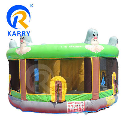 Logo Druk Bounce House Hoofdboom Elf opblaasbare bouncer glijbaan met water glijbaan