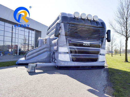 Grijze Truck opblaasbare uitsmijter Combo Jump Jumping Bounce House voor feest OEM aanvaard