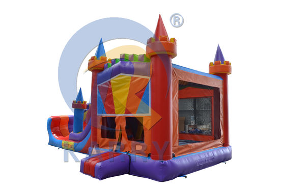 Draagbaar Commercieel Kleurrijk Bouncy Castle Opblaasbaar Bounce House Met Glijbaan