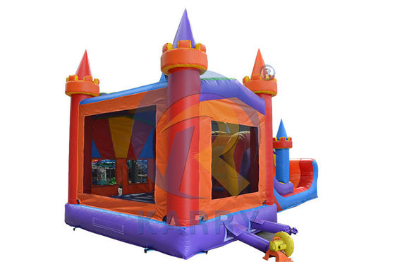 Draagbaar Commercieel Kleurrijk Bouncy Castle Opblaasbaar Bounce House Met Glijbaan