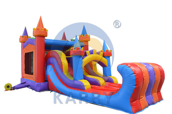 Draagbaar Commercieel Kleurrijk Bouncy Castle Opblaasbaar Bounce House Met Glijbaan