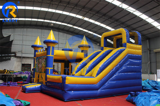 Gepersonaliseerd Grootte Blauw Opblaasbaar Combo Kasteel Glijden Springkasteel Commercieel Bouncy House