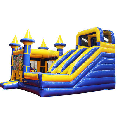 Gepersonaliseerd Grootte Blauw Opblaasbaar Combo Kasteel Glijden Springkasteel Commercieel Bouncy House