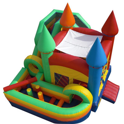 Aanpasbare kleur opblaasbaar kasteel glijbaan Bounce House Combo met glijbaan