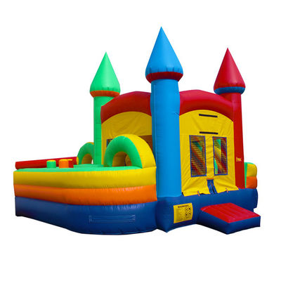 Aanpasbare kleur opblaasbaar kasteel glijbaan Bounce House Combo met glijbaan