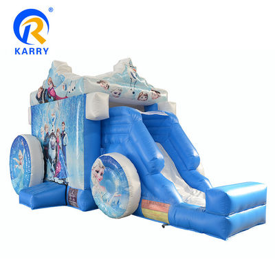 14 Years Up Frozen Wagon opblaasbaar springhuis met dia Populaire cartoon Bouncy Castle