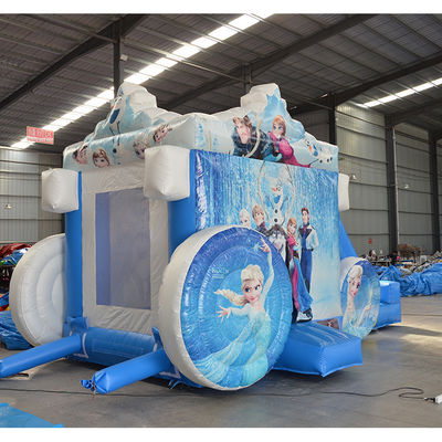 14 Years Up Frozen Wagon opblaasbaar springhuis met dia Populaire cartoon Bouncy Castle