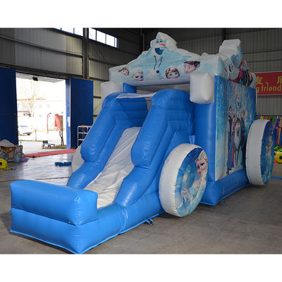 14 Years Up Frozen Wagon opblaasbaar springhuis met dia Populaire cartoon Bouncy Castle