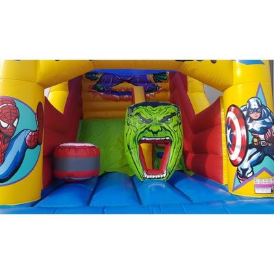 Optioneel 3D monster opblaasbaar springhuis met droog glijdend luchtbouncer combo
