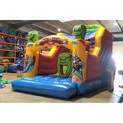 Optioneel 3D monster opblaasbaar springhuis met droog glijdend luchtbouncer combo