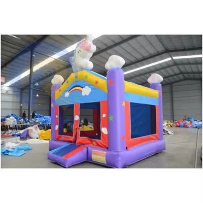 Features Draagbare regenboog eenhoorn opblaasbare combo voor volwassenen springen en kinderen feest