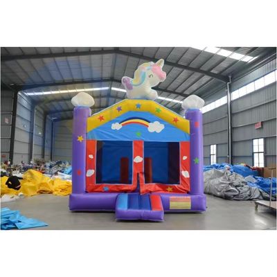 Features Draagbare regenboog eenhoorn opblaasbare combo voor volwassenen springen en kinderen feest