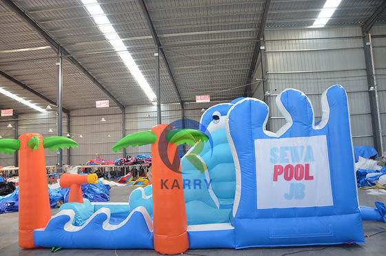 Buiten speeltuin opblaasbare dolfijn walvis kasteel glijbaan combo voor kinderen 14 jaar en ouder