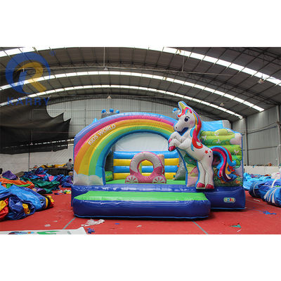 Gepersonaliseerde grootte 3D Rainbow Unicorn kasteel water glijbaan combinatie Perfect voor feesten