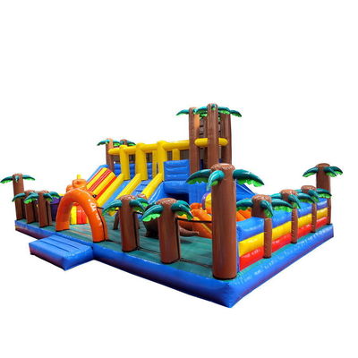 Aanpasbaar Palmboom Bounce House Wet Dry Bouncer Slide Combo met EN14960 certificaat