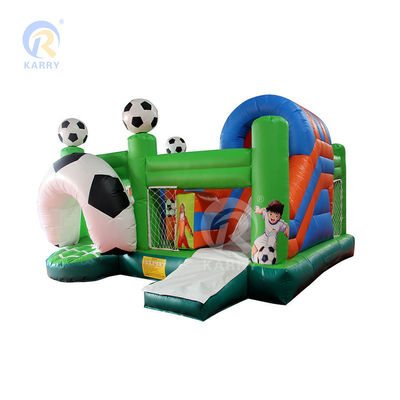 Vierkante PVC Buitenopblaasbaar Springkasteel voor voetbalthema Leuke stad Leuke speeltuin
