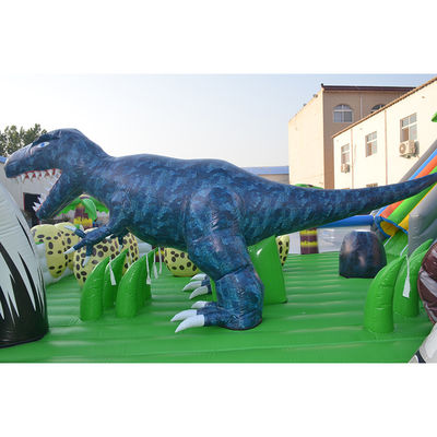 CE-certificaat Draagbare Dino opblaasbare trampoline uitschuiver Combo City Slide voor kinderen