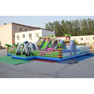 CE-certificaat Draagbare Dino opblaasbare trampoline uitschuiver Combo City Slide voor kinderen