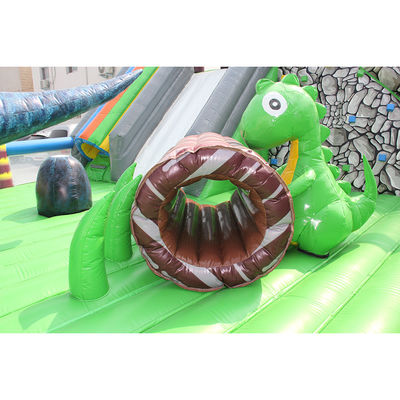 CE-certificaat Draagbare Dino opblaasbare trampoline uitschuiver Combo City Slide voor kinderen