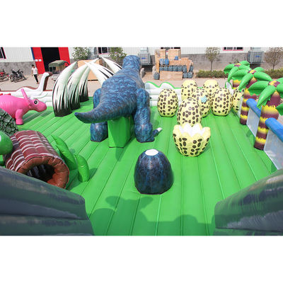 CE-certificaat Draagbare Dino opblaasbare trampoline uitschuiver Combo City Slide voor kinderen