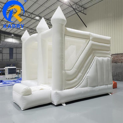 Outdoor Kids Party Must-Have Witte opblaasbare bruiloft Bounce House met glijbaan