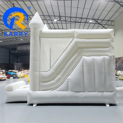 Outdoor Kids Party Must-Have Witte opblaasbare bruiloft Bounce House met glijbaan