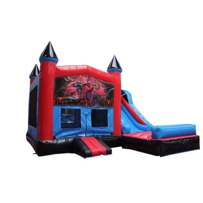 Features PORTABLE opblaasbare Spiderman Bouncer Combo voor Kids Party Verhuur