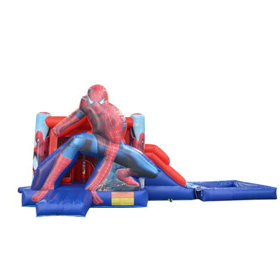 Features PORTABLE opblaasbare Spiderman Bouncer Combo voor Kids Party Verhuur