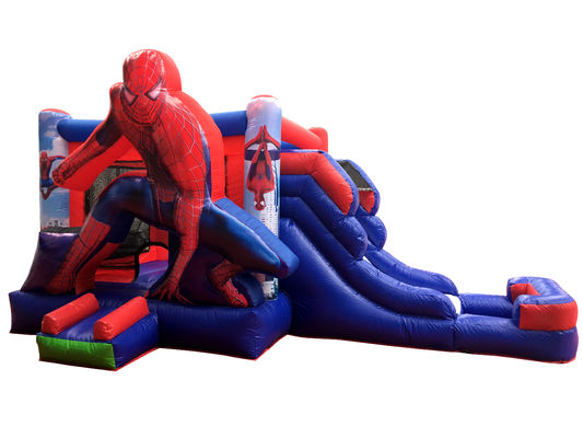 Features PORTABLE opblaasbare Spiderman Bouncer Combo voor Kids Party Verhuur