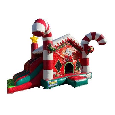 CE-gecertificeerde en draagbare kerst opblaasbare uitsmijter springhuis combo glijbaan
