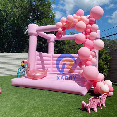 Unisex lichtroze opblaasbare springkasteel voor bruiloft en verjaardagsfeest