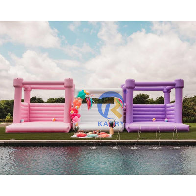 Unisex lichtroze opblaasbare springkasteel voor bruiloft en verjaardagsfeest